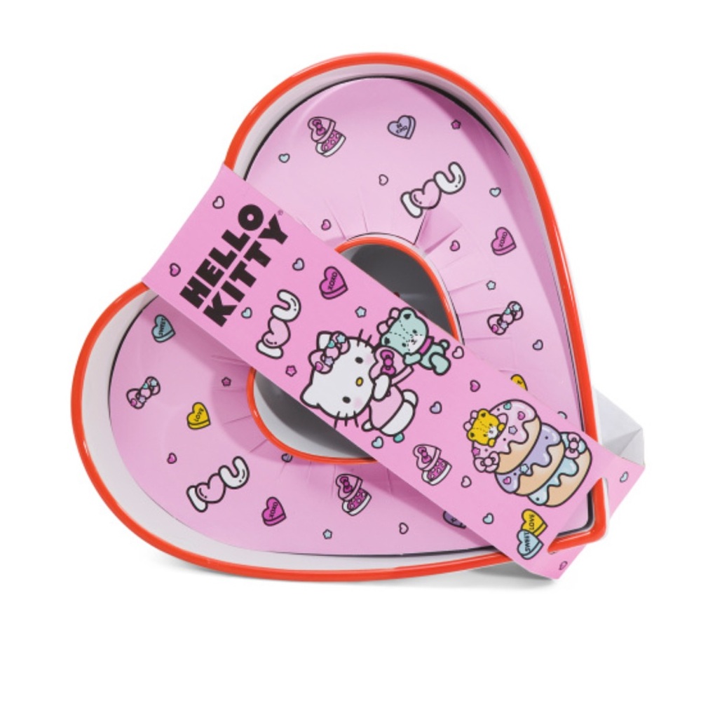 HELLO KITTY Ceramic Heart Baking Dish & Ceramic Heart Ramekin Set Made By Sanrio - Picture 1 of 11